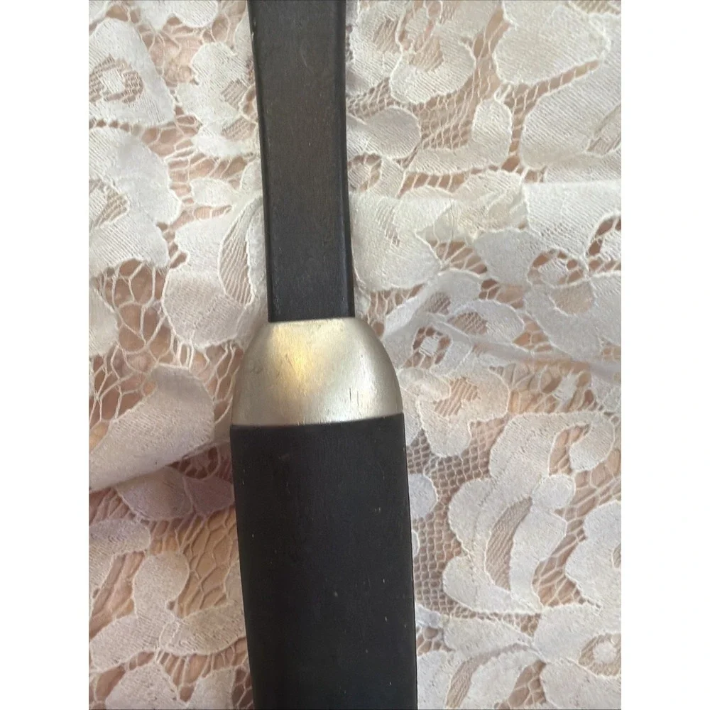 T-fal Plastic Slotted Serving Spoon w/ Rubber‎ Feeling Handle Black and Silver